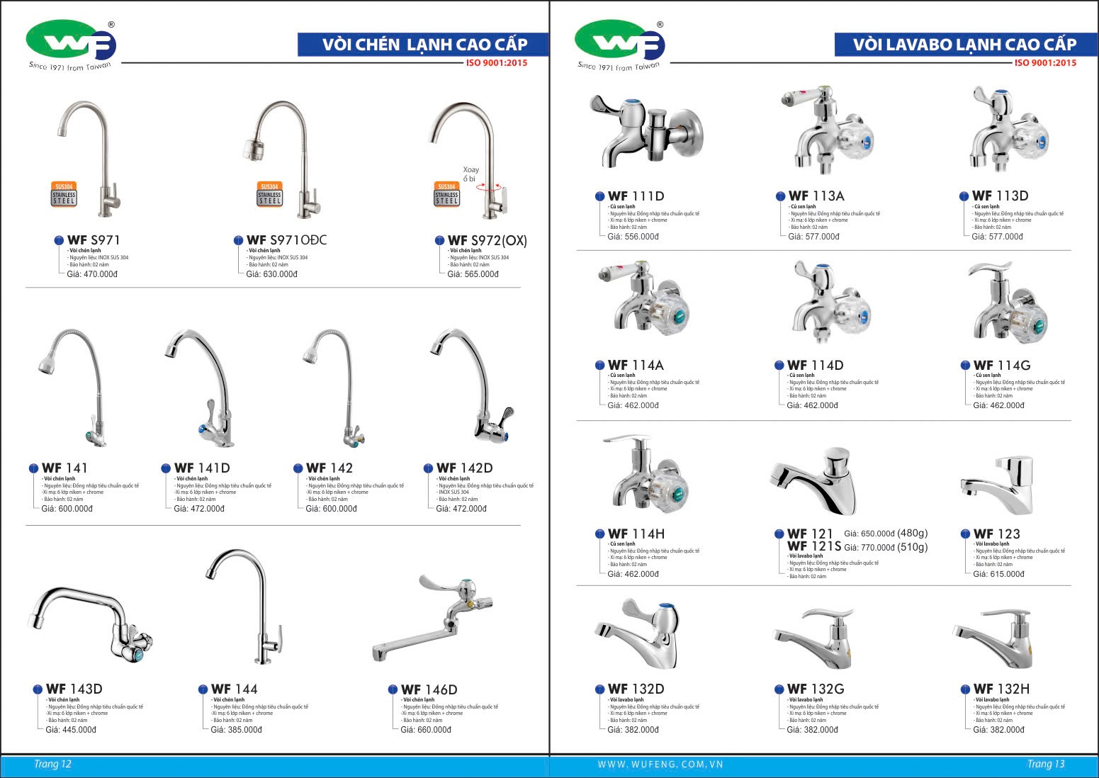 Catalogue và Bảng giá Sen vòi WUFENG mới nhất  2025 - 2026 /Page 8